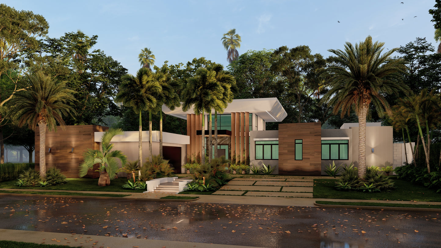 Diseño 3D de Patio/Jardinería