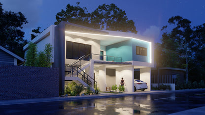 Escena Estándar de Rendering 3D Exterior
